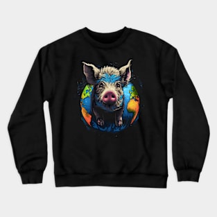 Pot-Bellied Pig Earth Day Crewneck Sweatshirt